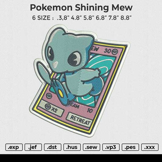 Pokemon Shining Mew Embroidery File 6 size