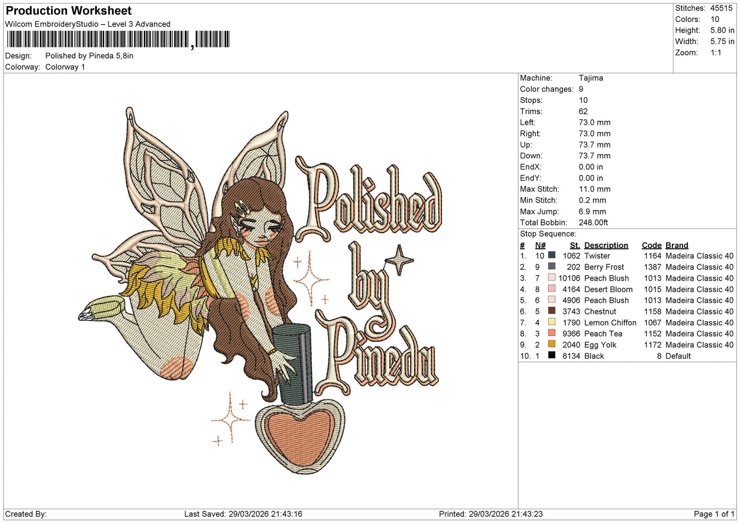 Polished by Pineda Embroidery File 6 size
