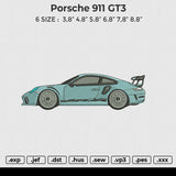 Porsche 911 GT3 Embroidery File 6 size