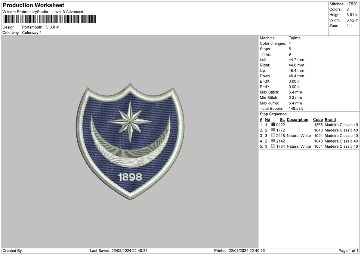 Logo 2208 Embroidery File 6 sizes