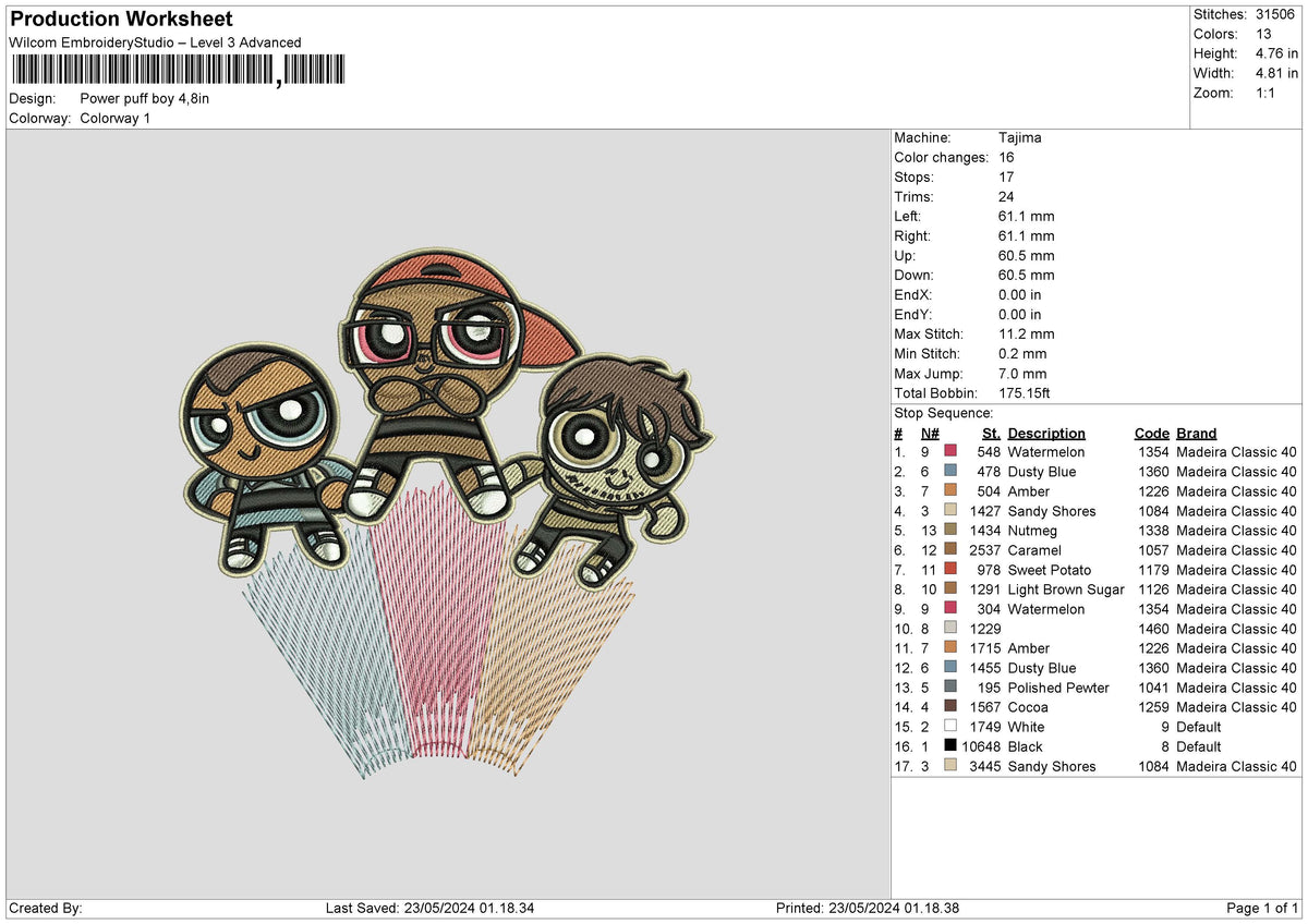 Ppboy Embroidery File 6 sizes