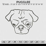 Pugglee Embroidery File 6 size