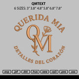 Qmtext Embroidery File 6 sizes