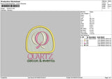 Quartztext Circle Embroidery File 6 sizes