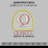 Quartztext Circle Embroidery File 6 sizes