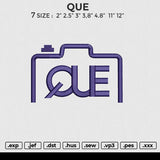 QUE Embroidery File 6 size