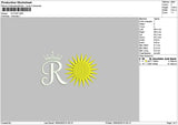Sun Star Text Embroidery File 6 sizes