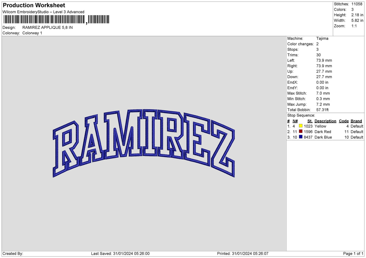 RAMIREZ APPLIQUE Embroidery File 6 size