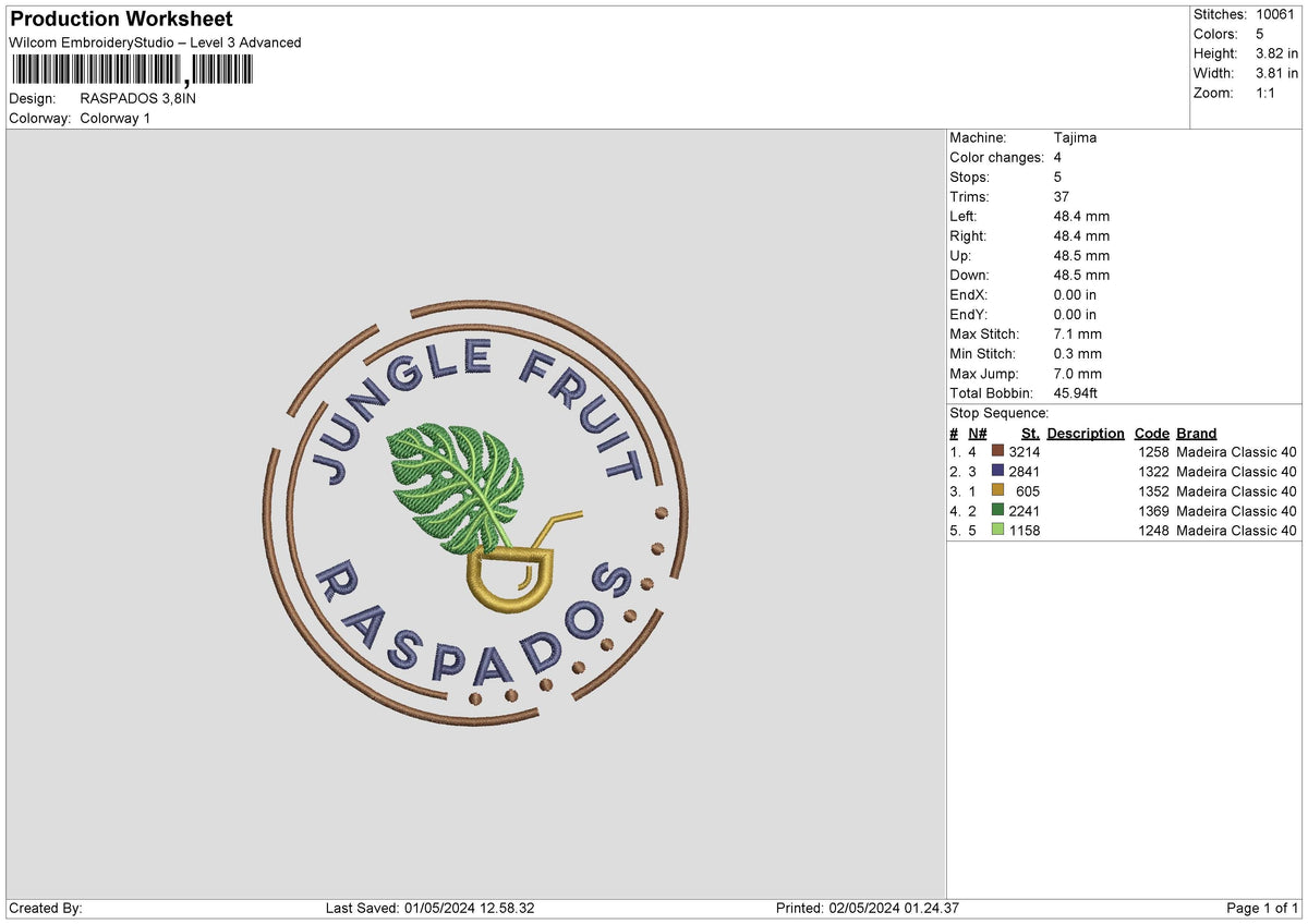 Junglecircle Embroidery File 6 sizes