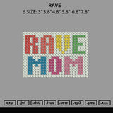 Rave Embroidery File 6 sizes