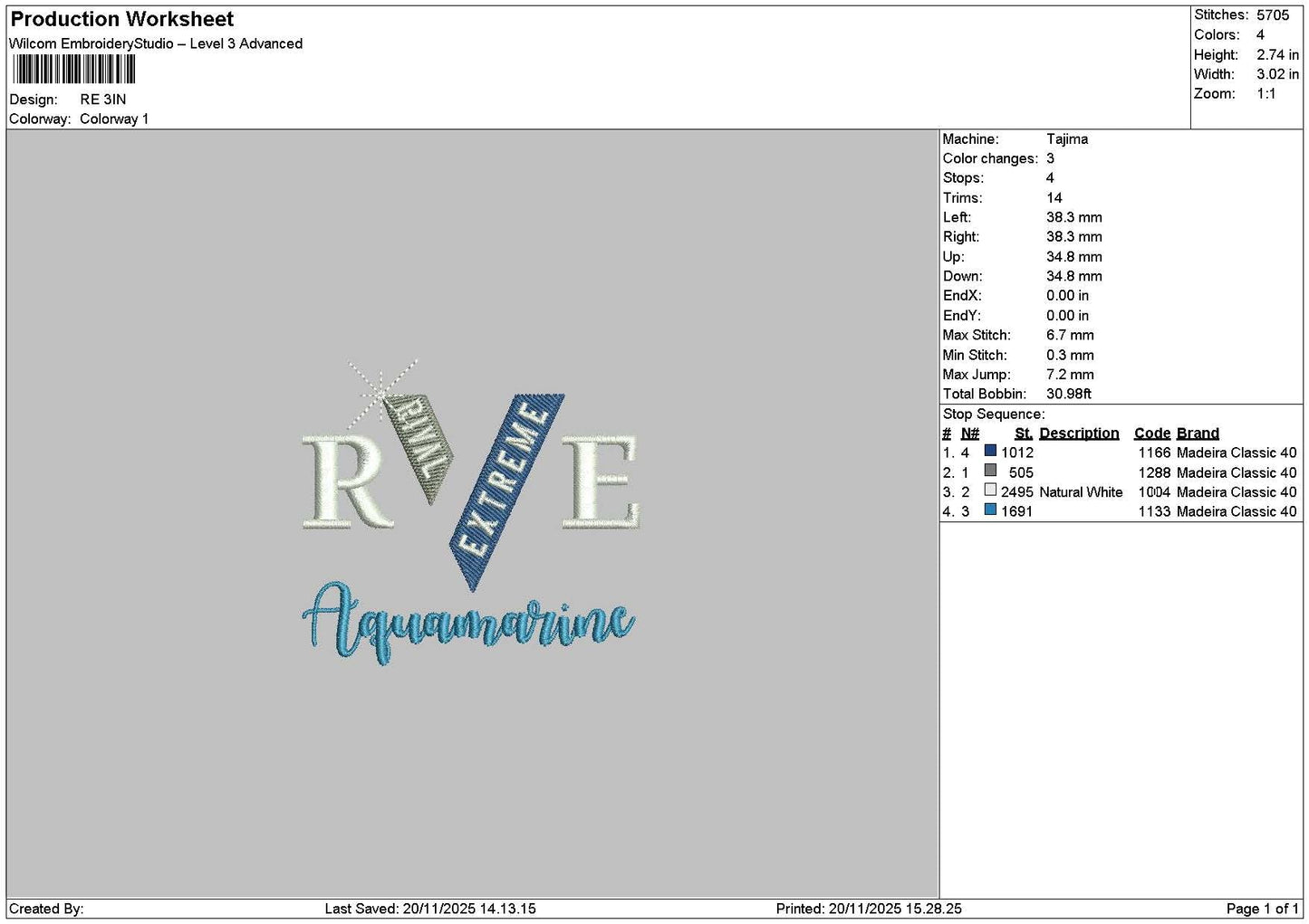 Retext V Embroidery File 6 sizes