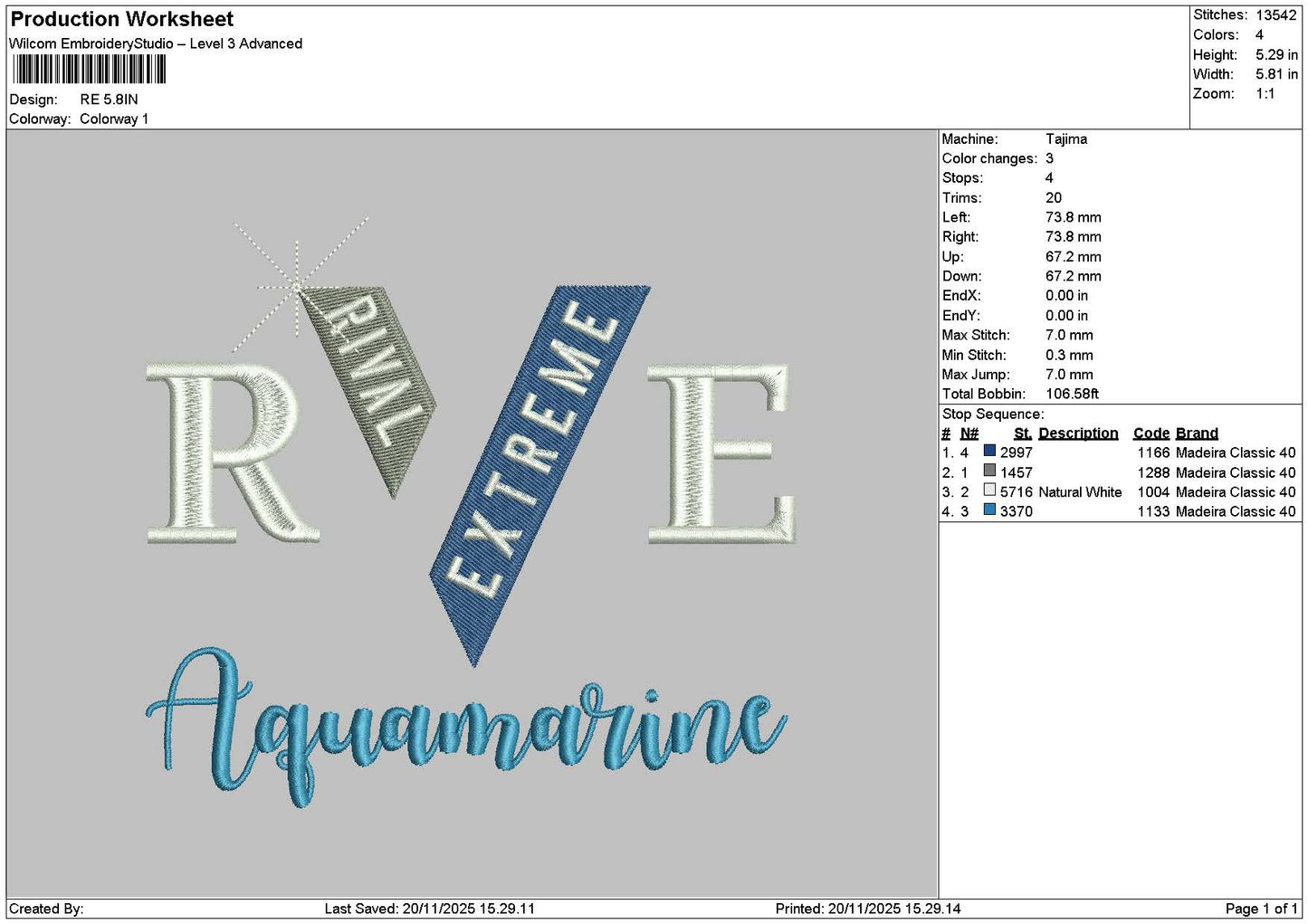 Retext V Embroidery File 6 sizes