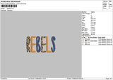 Rebelstext Embroidery File 6 sizes