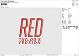 RED autotrim Embroidery File 6 sizes