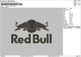 Redbull 1Color Embroidery File 6  sizes
