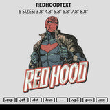 Redhoodtext Embroidery File 6 sizes