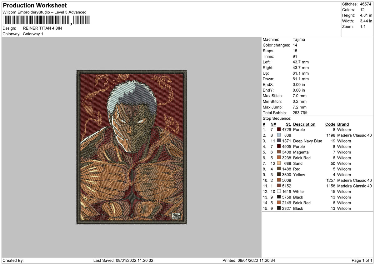 Reiner Titan Embroidery