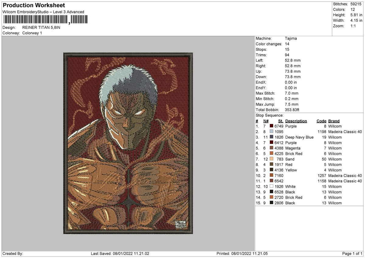 Reiner Titan Embroidery