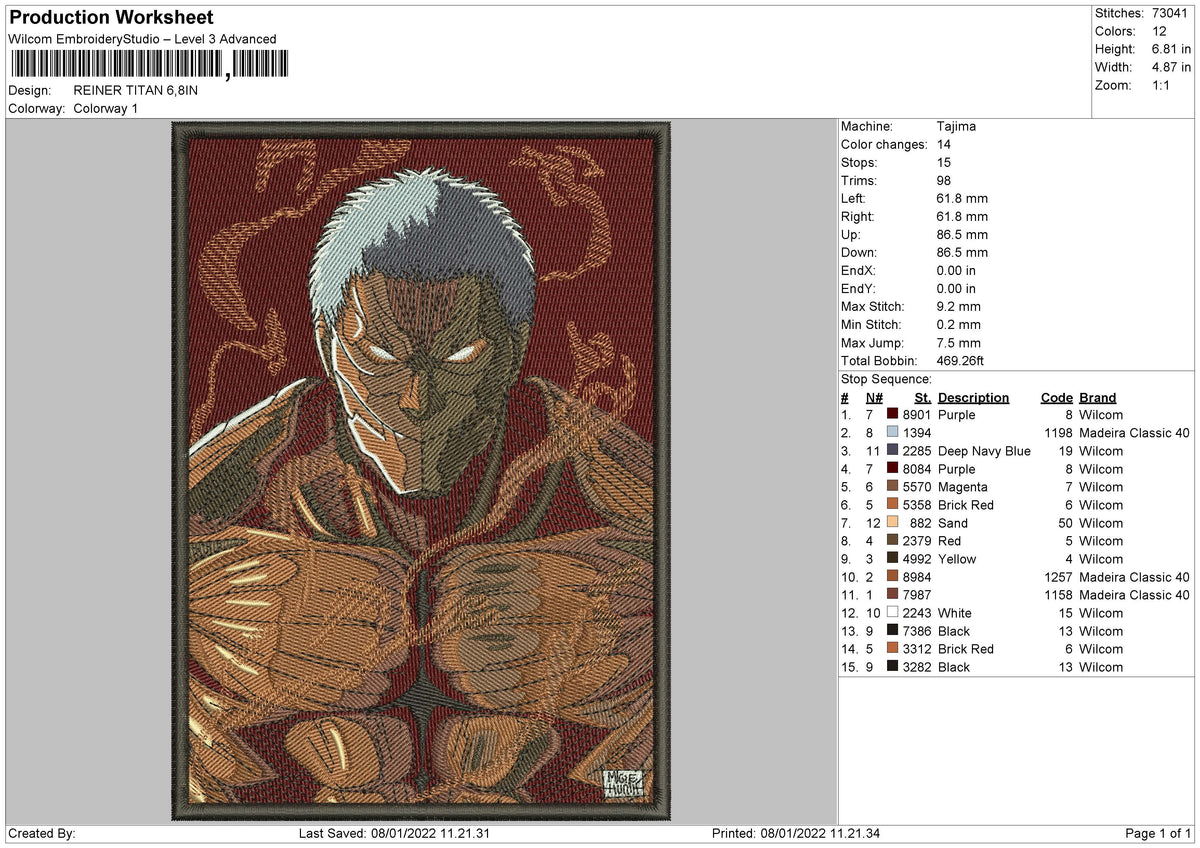 Reiner Titan Embroidery