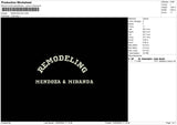 Remodelingtext Embroidery File 6 sizes