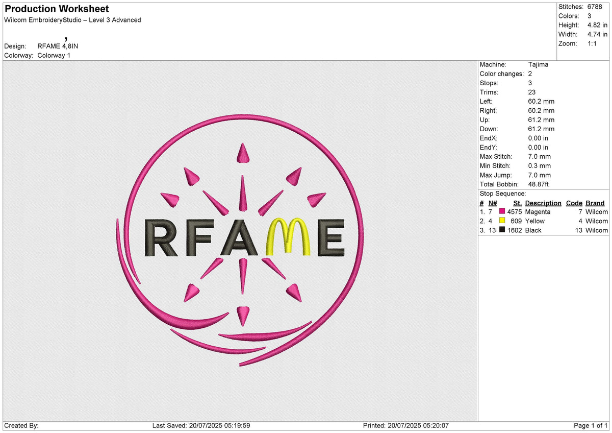 RFAME Embroidery File 6 size