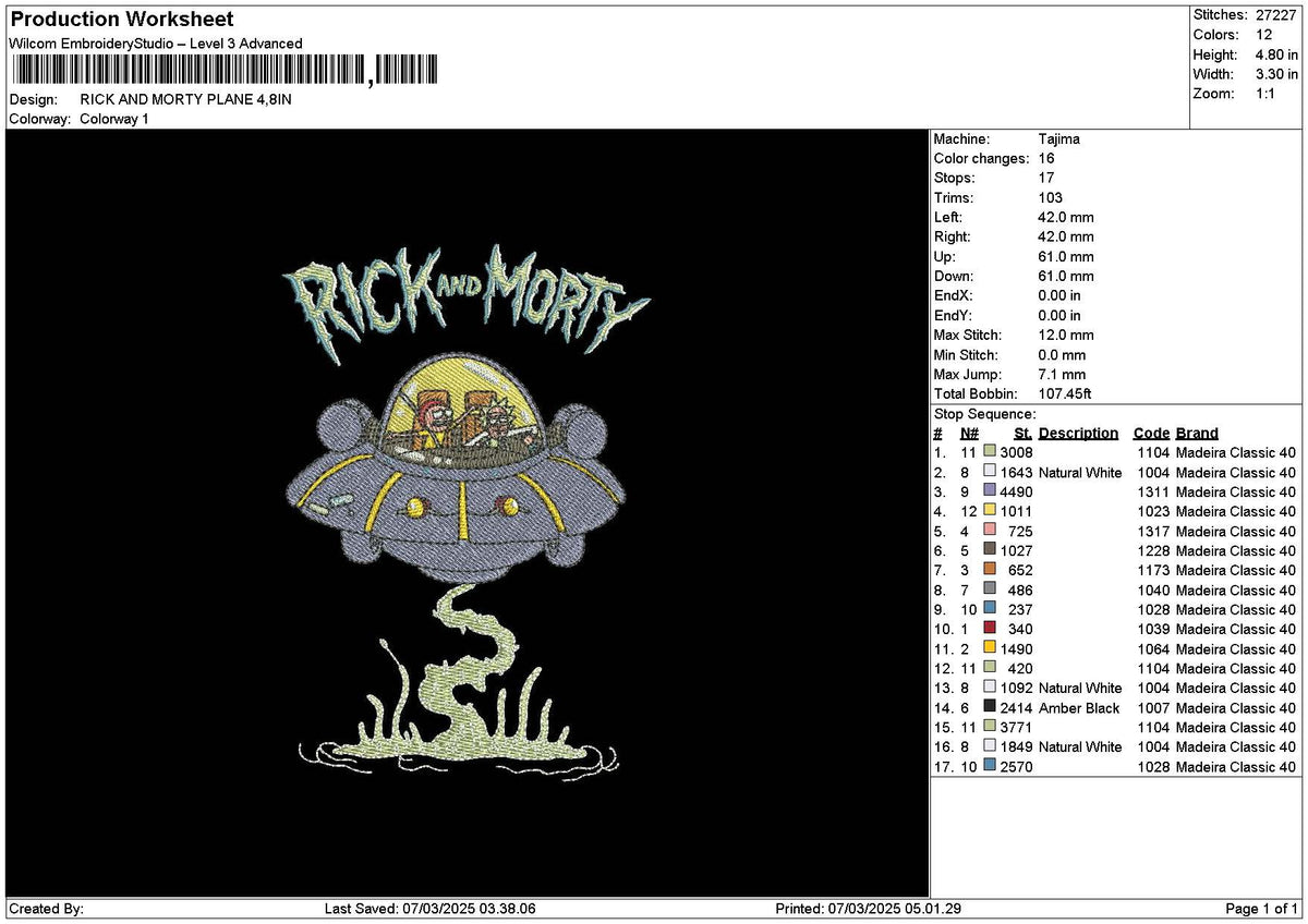 Rickufotext Embroidery File 6 sizes