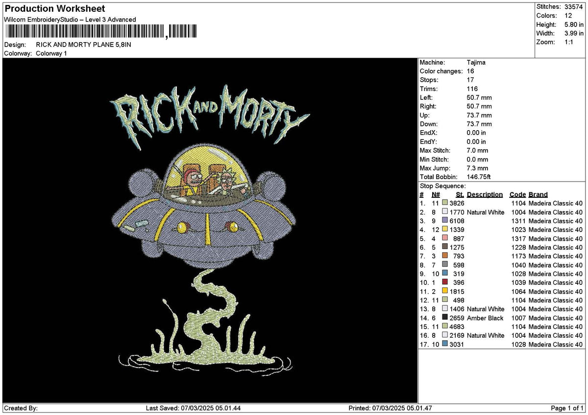 Rickufotext Embroidery File 6 sizes