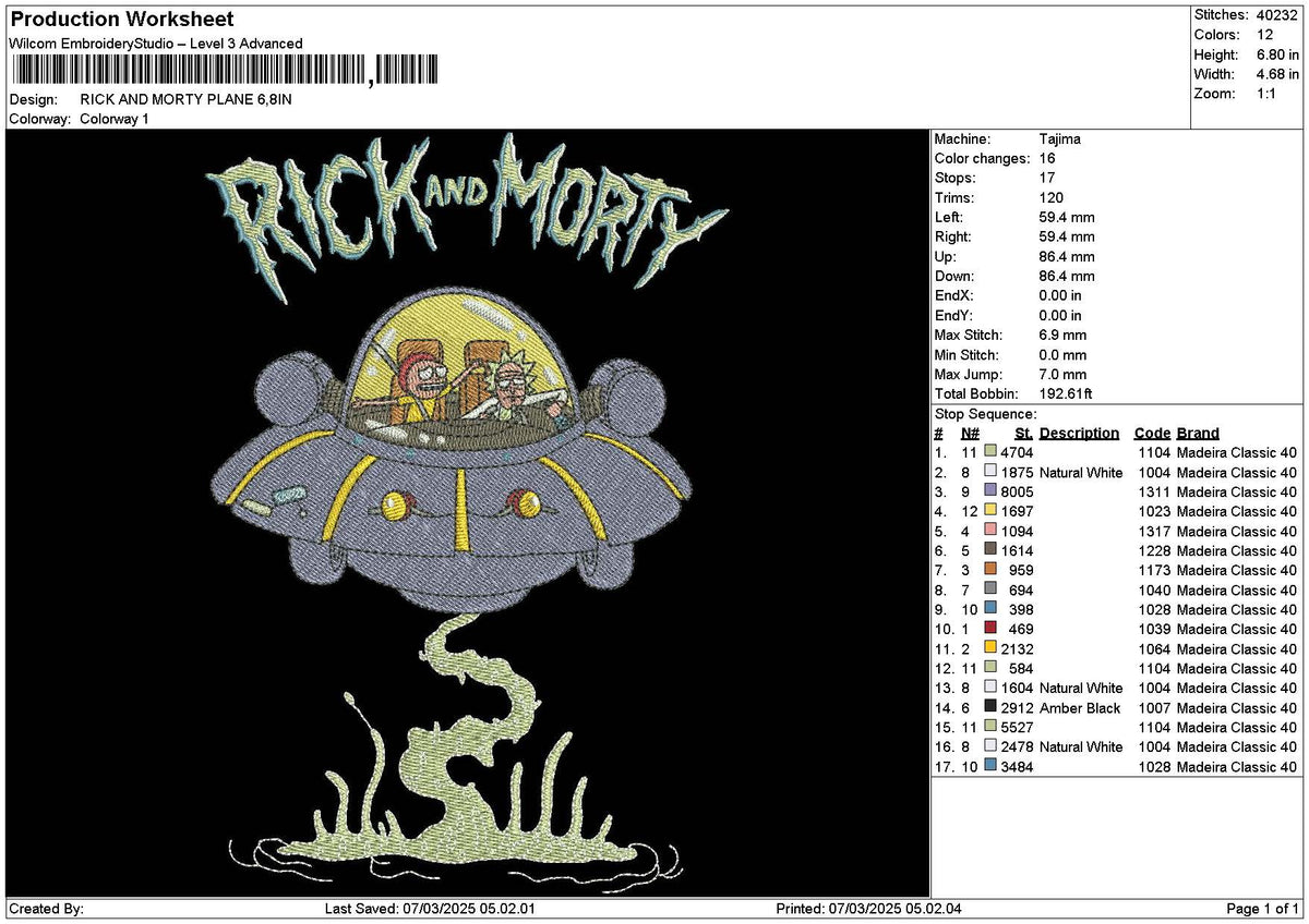 Rickufotext Embroidery File 6 sizes