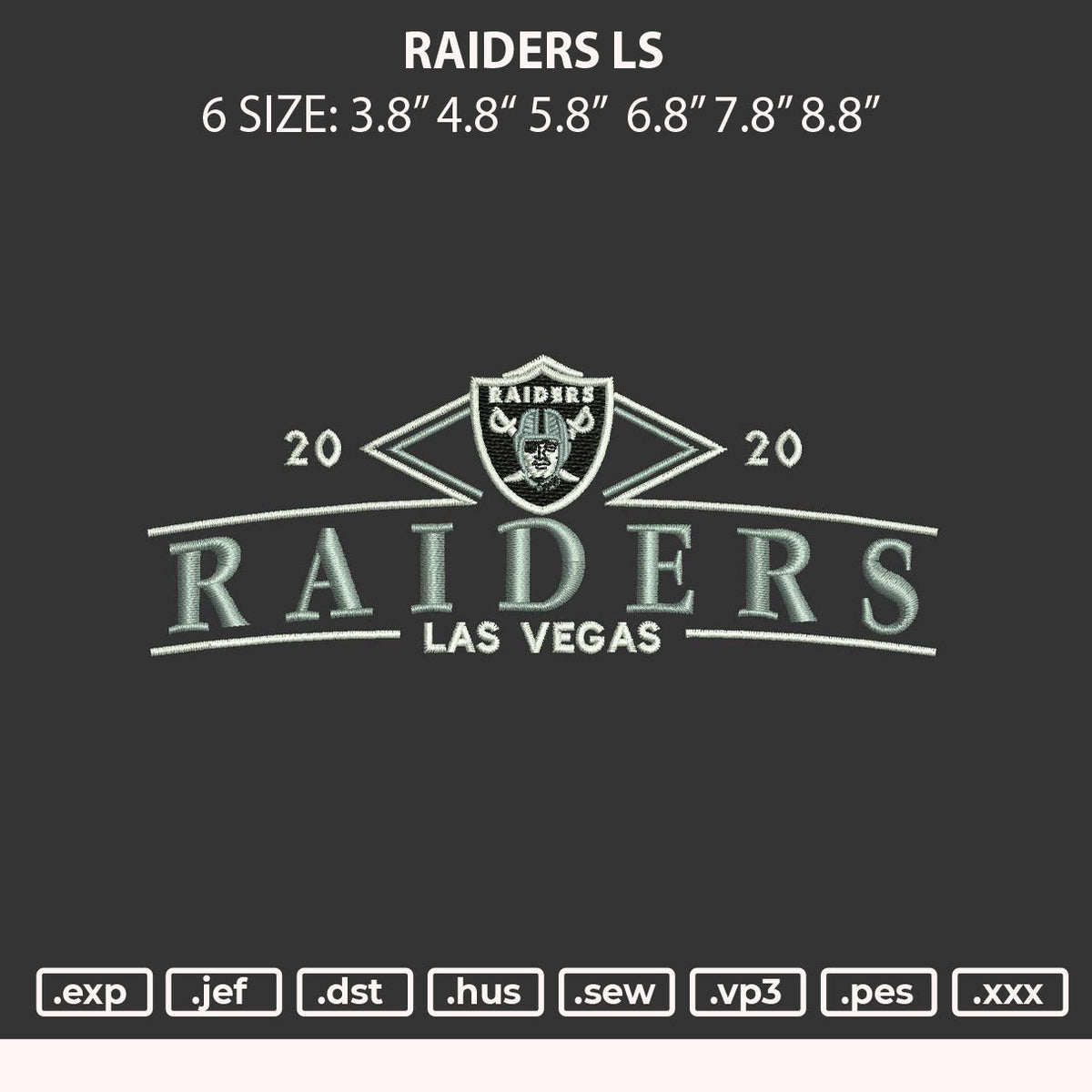Raiders Ls Embroidery File 6 sizes