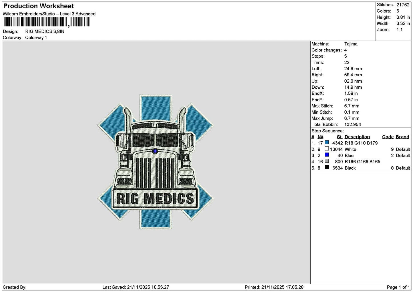 Truckrigtext Embroidery File 6 sizes