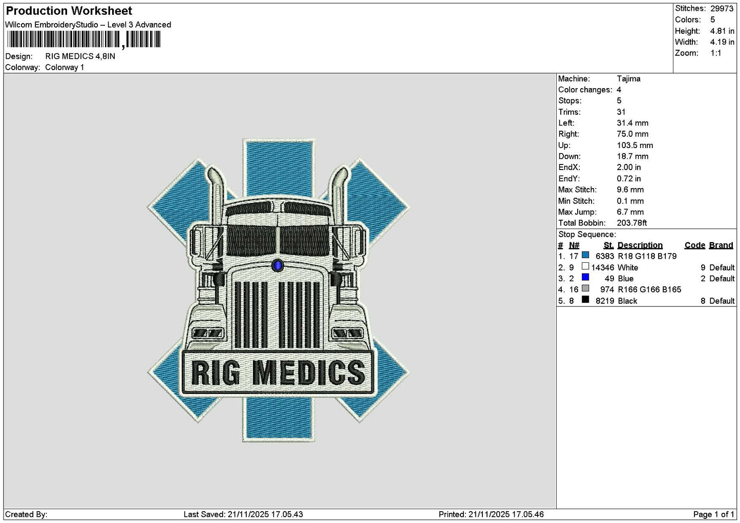 Truckrigtext Embroidery File 6 sizes