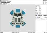 Truckrigtext Embroidery File 6 sizes