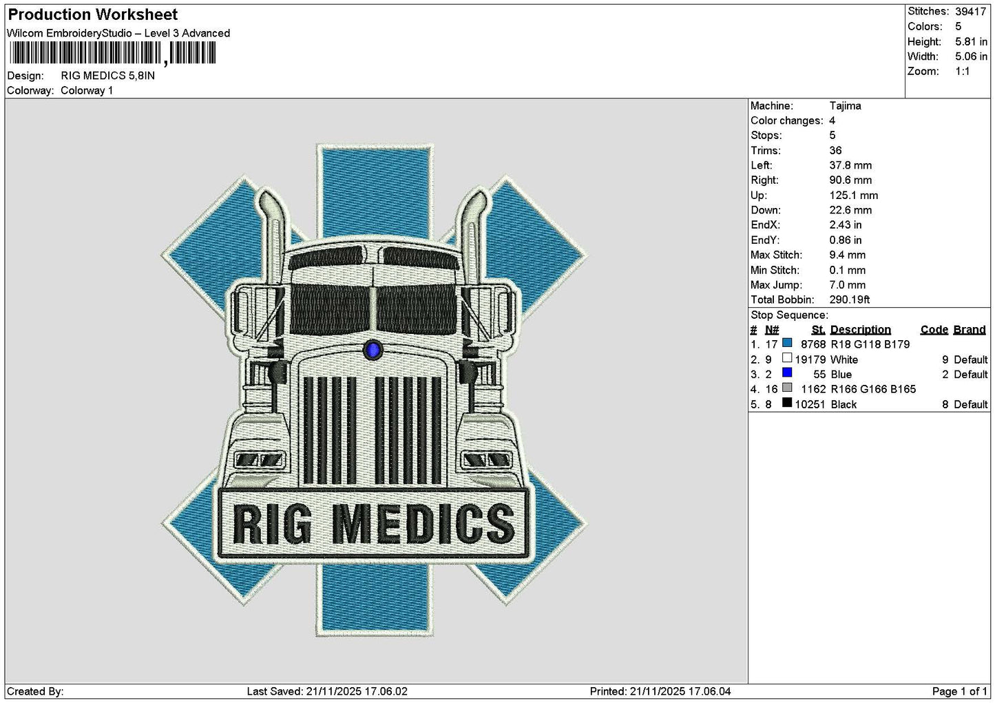 Truckrigtext Embroidery File 6 sizes