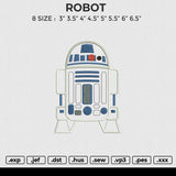 ROBOT Embroidery File 6 size