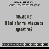 Romanstext 831 Embroidery File 6 sizes