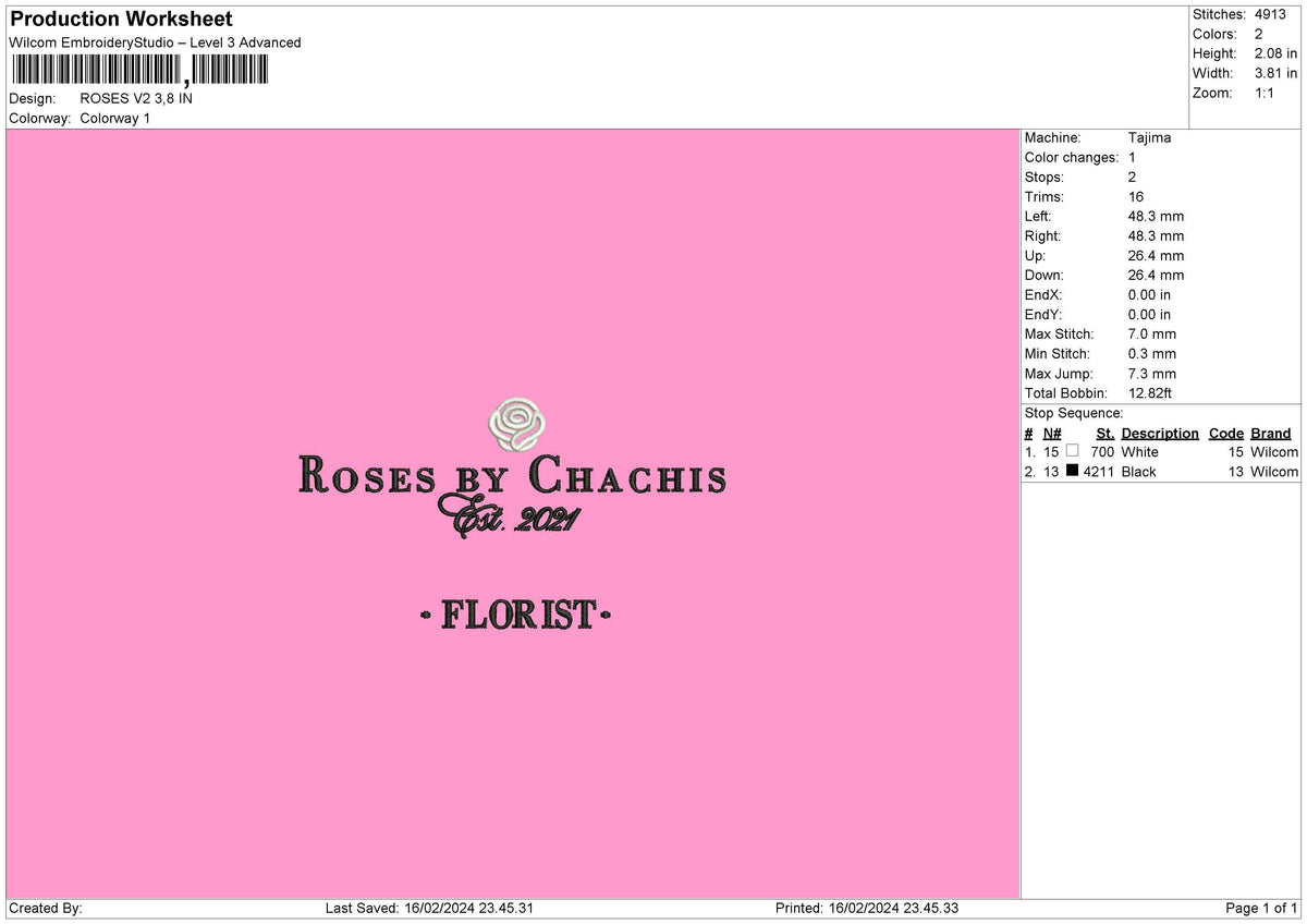 Roses V2 Embroidery File 6 sizes