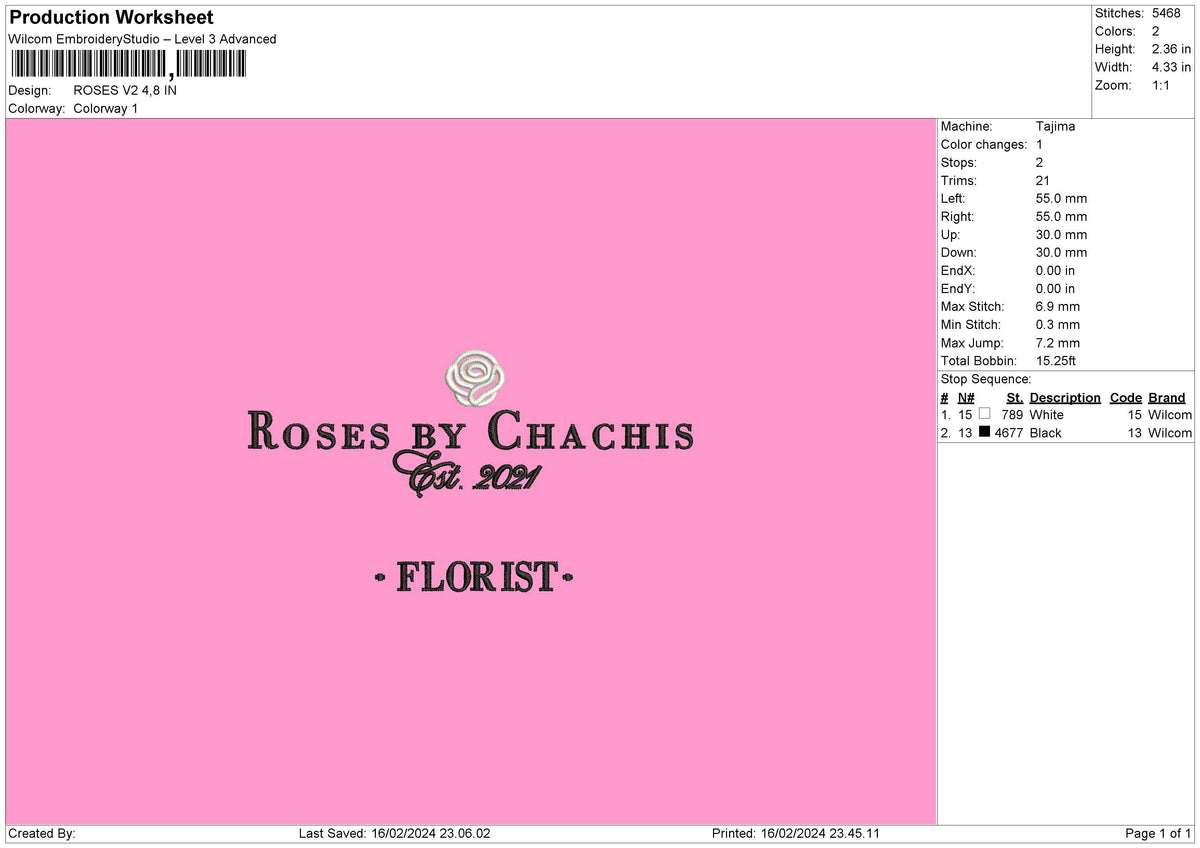 Roses V2 Embroidery File 6 sizes