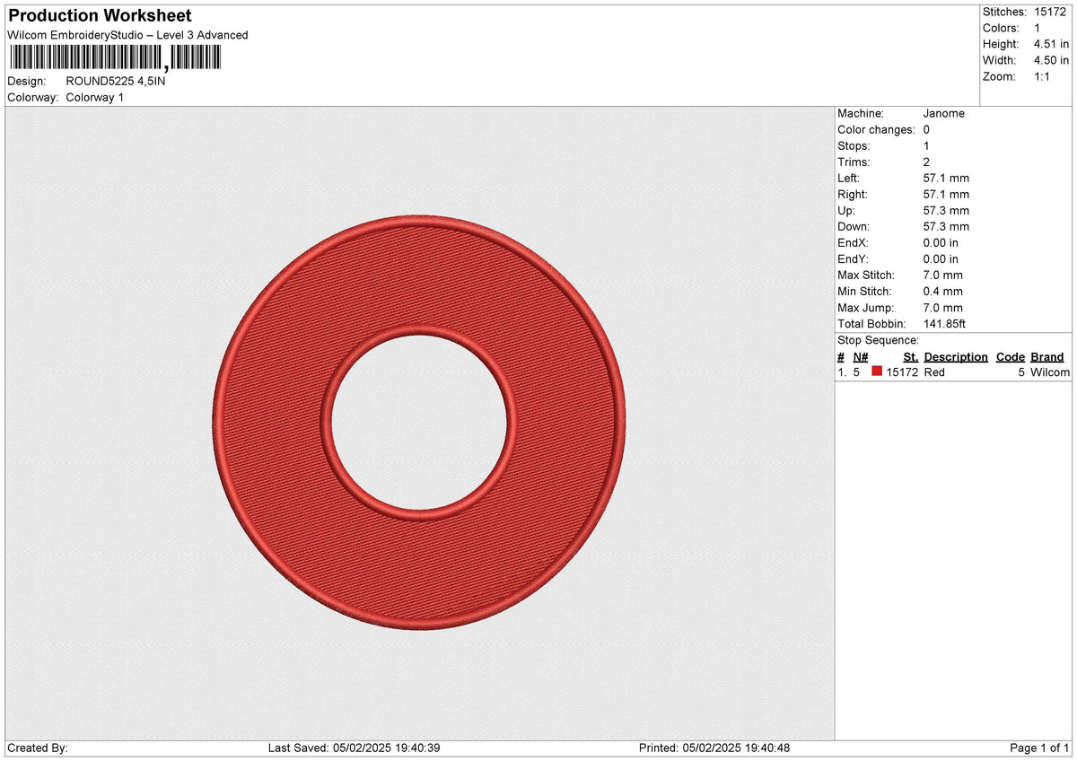 ROUND5225 Embroidery File 6 size
