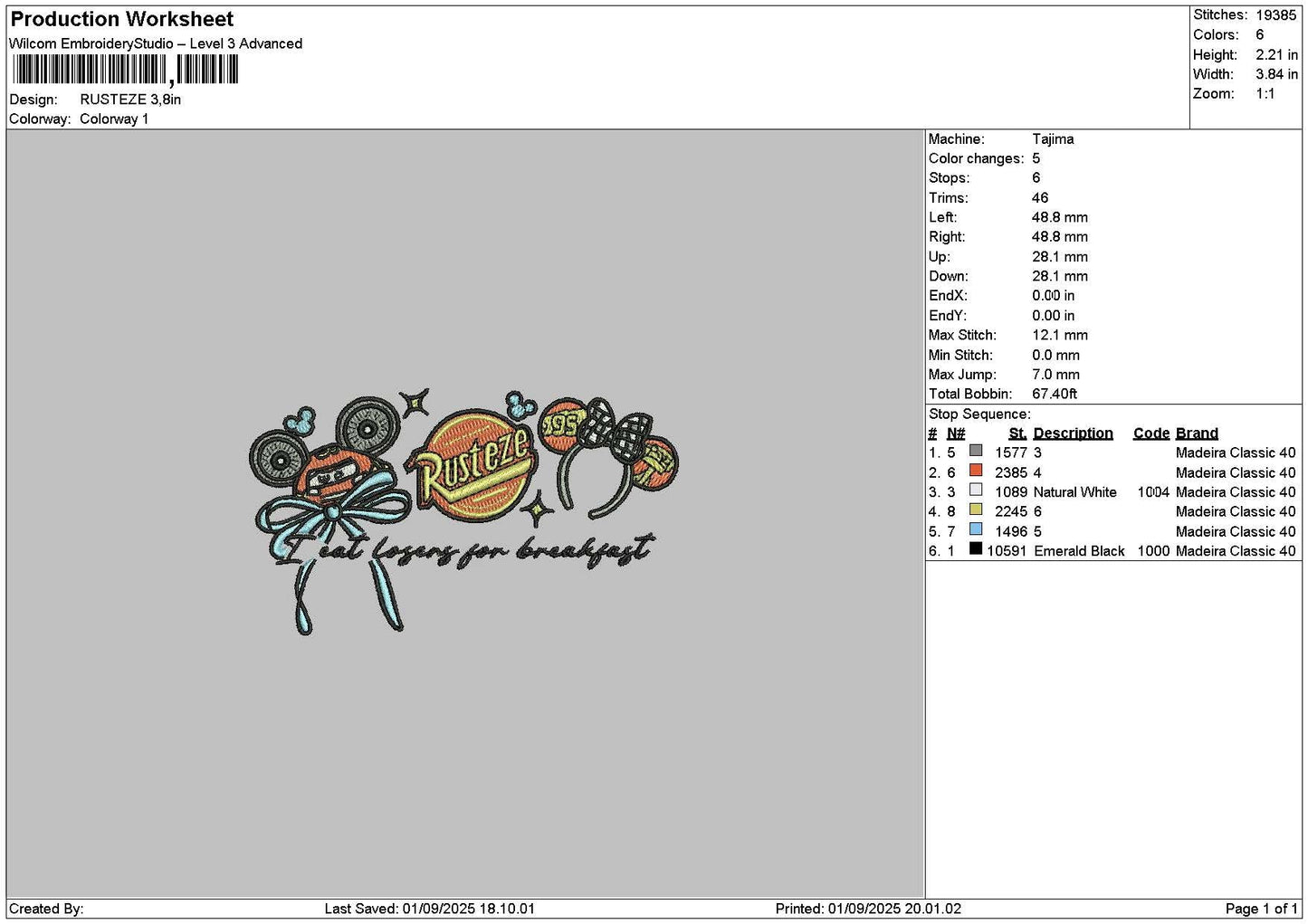 Rustezetext Embroidery File 6 sizes