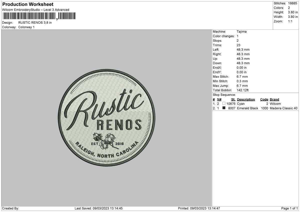 Rustic Embroidery File 6 sizes