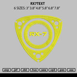 Rx7text Embroidery File 6 sizes