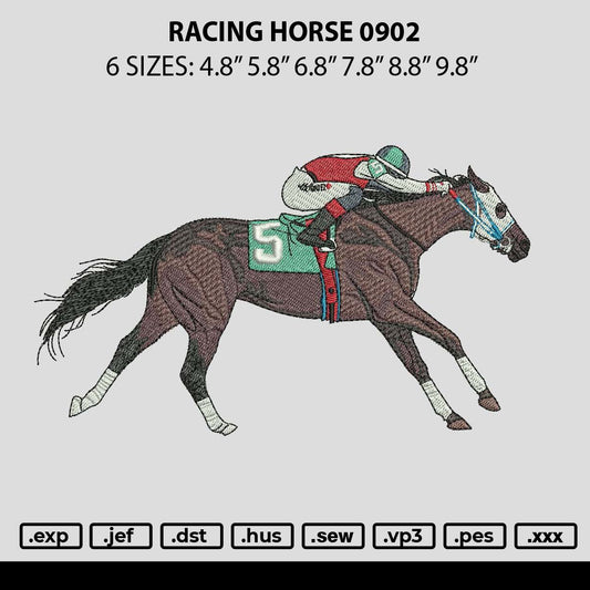Racing Horse 0902 Embroidery File 6 sizes