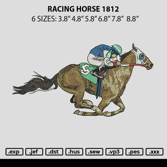 Racing Horse 1812 Embroidery File 6 sizes