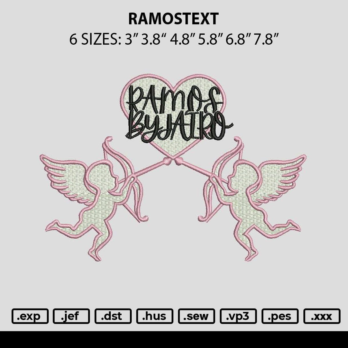 Ramostext Embroidery File 6 sizes