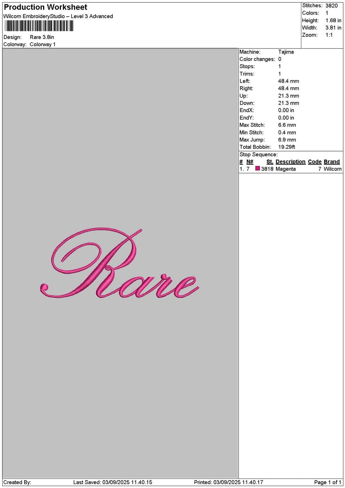 Raretext 02 Embroidery File 6 sizes