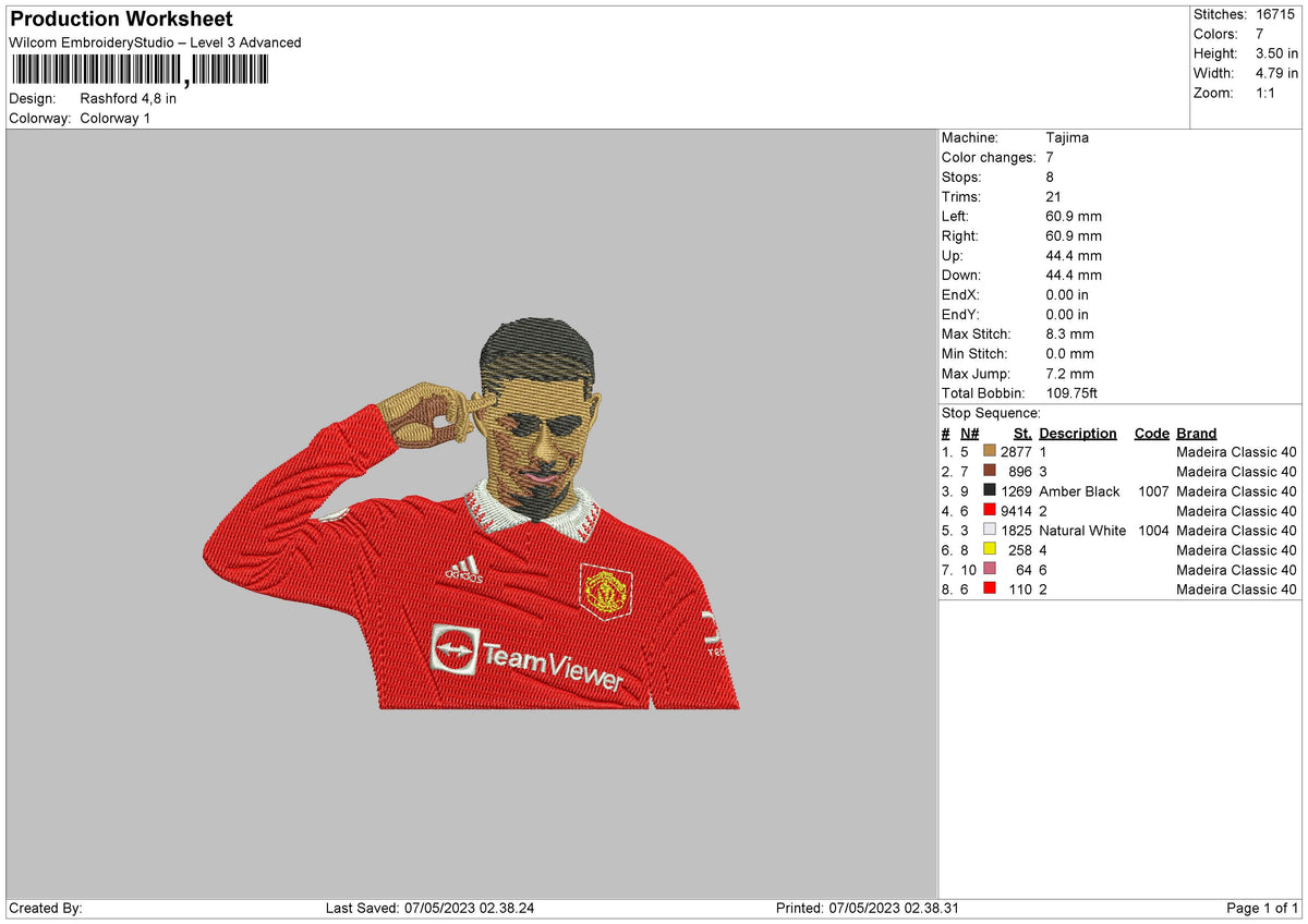 Rashford Embroidery File 6 sizes