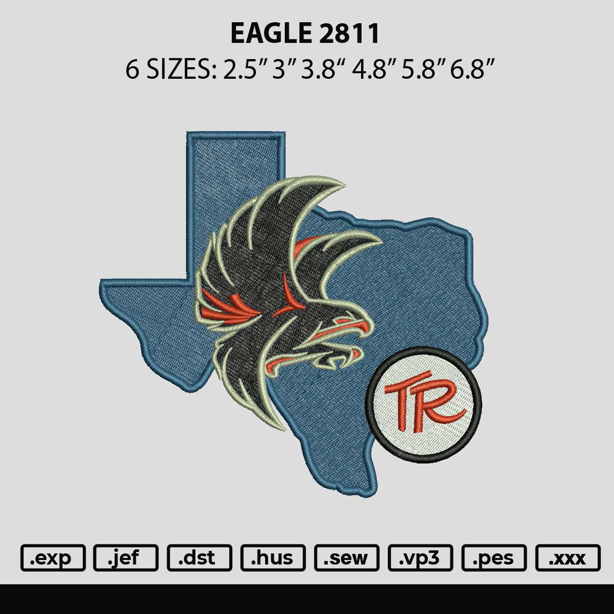 Eagle 2811 Embroidery File 6 sizes
