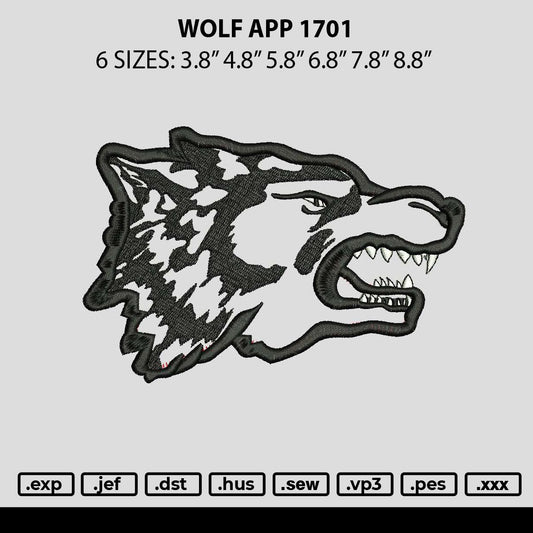 Wolf App 1701 Embroidery File 6 sizes