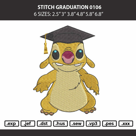 Stitch Graduation Embroidery Machine Design File 6 sizes