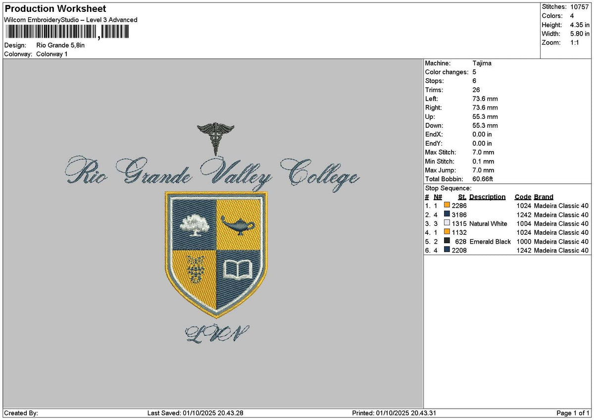 Grandetext Embroidery File 6 sizes